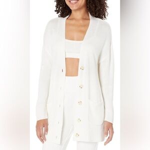 The drop oversized cardigan with front pockets cream size small